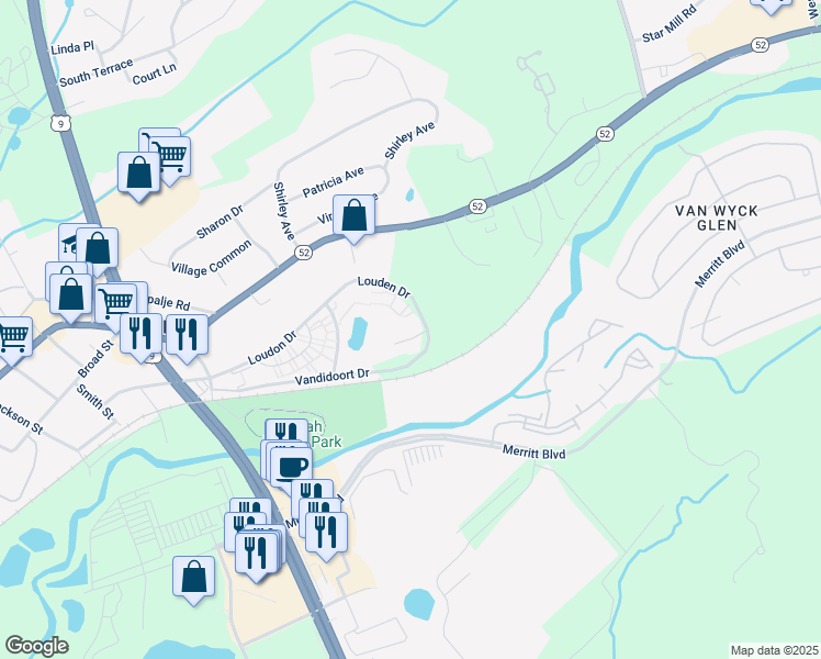 map of restaurants, bars, coffee shops, grocery stores, and more near 14 06 Skyline Drive in Fishkill