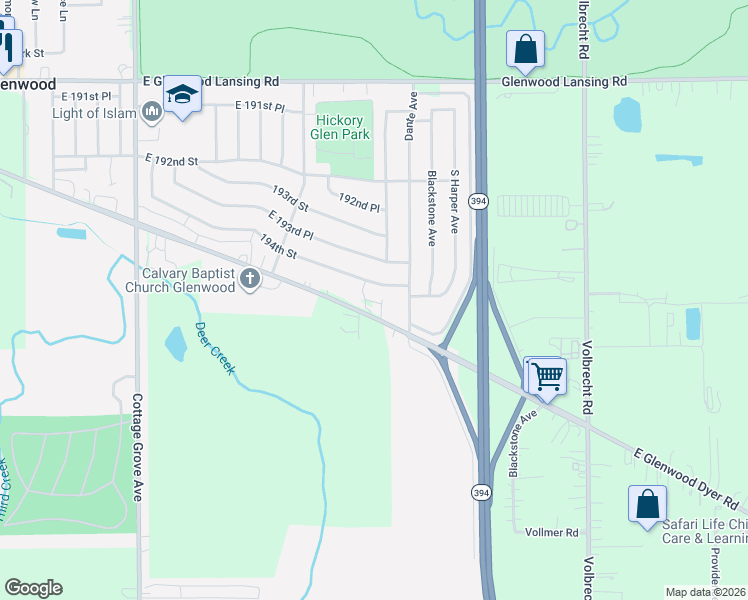 map of restaurants, bars, coffee shops, grocery stores, and more near 1005 194th Street in Glenwood