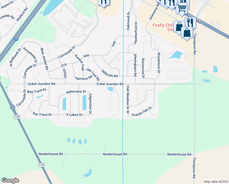 map of restaurants, bars, coffee shops, grocery stores, and more near 26499 West Wexford Drive in Perrysburg