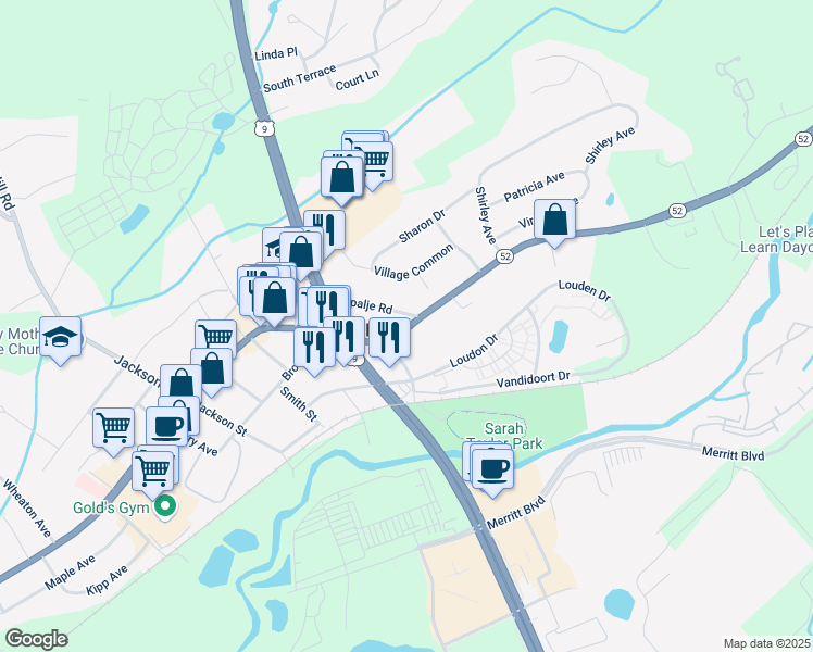 map of restaurants, bars, coffee shops, grocery stores, and more near 1255 Hopewell Avenue in Fishkill