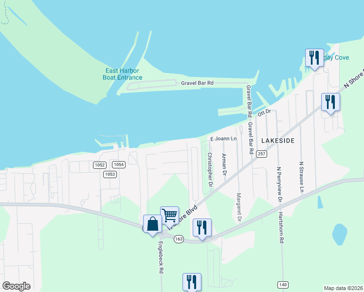 map of restaurants, bars, coffee shops, grocery stores, and more near 8087 Rollie Drive in Lakeside Marblehead