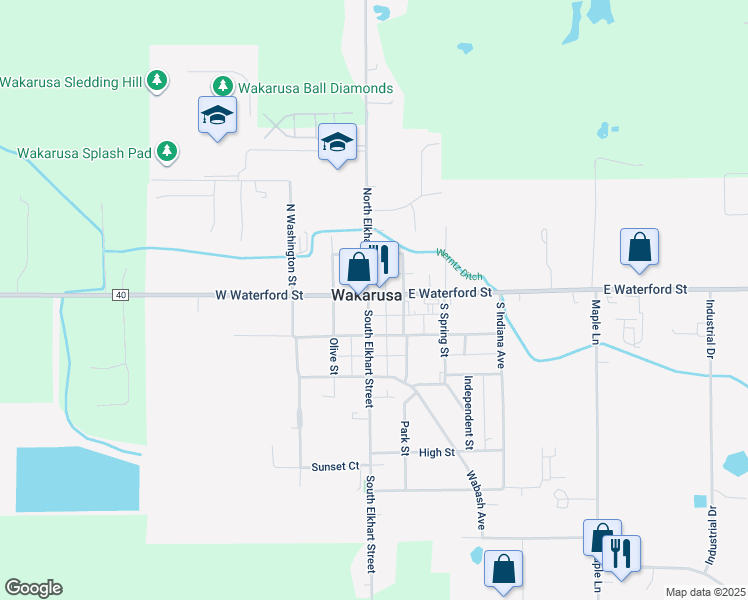 map of restaurants, bars, coffee shops, grocery stores, and more near in Wakarusa