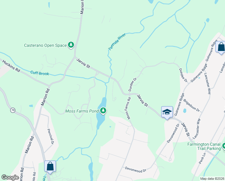 map of restaurants, bars, coffee shops, grocery stores, and more near Waterside Way in Cheshire