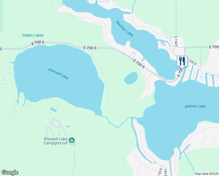 map of restaurants, bars, coffee shops, grocery stores, and more near 7305 South 080 East in Wolcottville