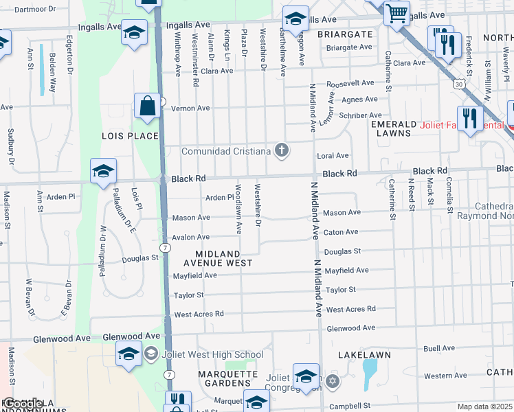map of restaurants, bars, coffee shops, grocery stores, and more near in Shorewood
