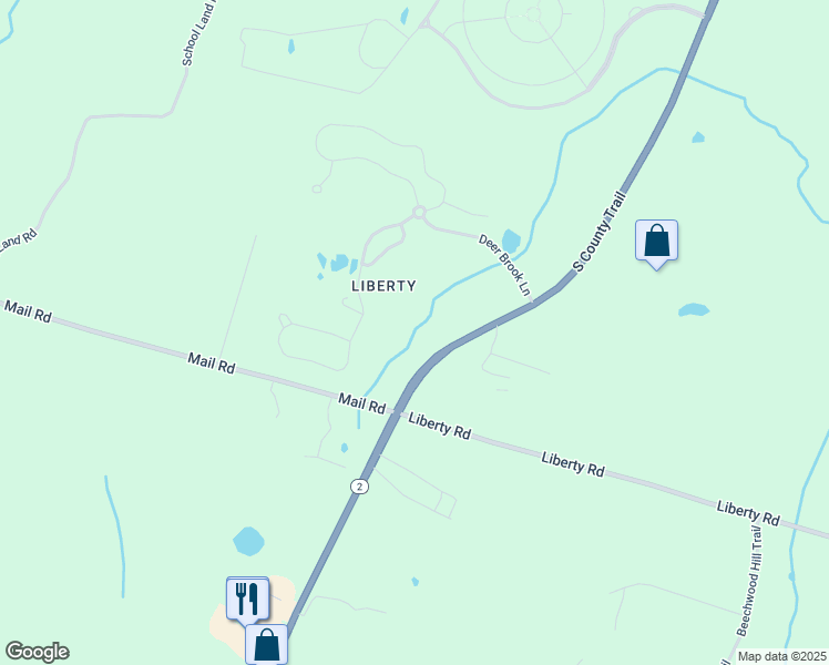 map of restaurants, bars, coffee shops, grocery stores, and more near 426 South County Trail in Exeter