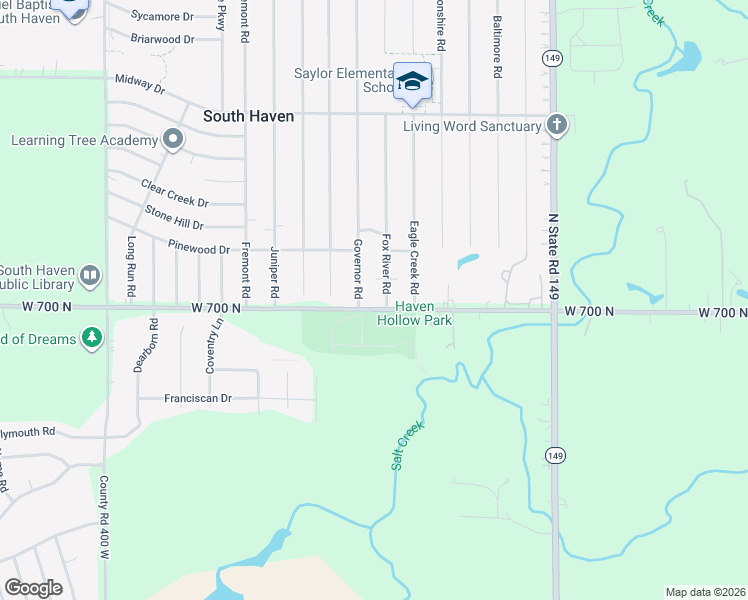 map of restaurants, bars, coffee shops, grocery stores, and more near 701-711 Governor Rd in Valparaiso
