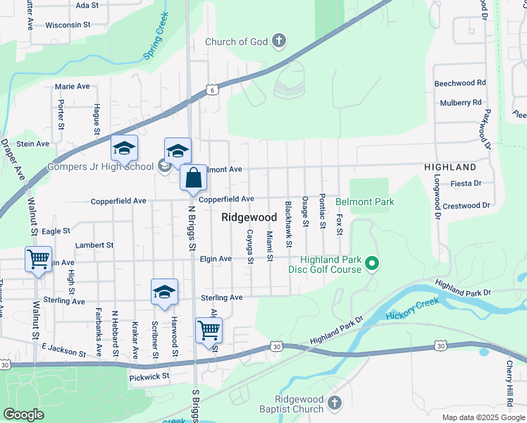map of restaurants, bars, coffee shops, grocery stores, and more near in Ridgewood