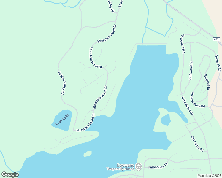 map of restaurants, bars, coffee shops, grocery stores, and more near 14937 Shoreline Drive in Weed