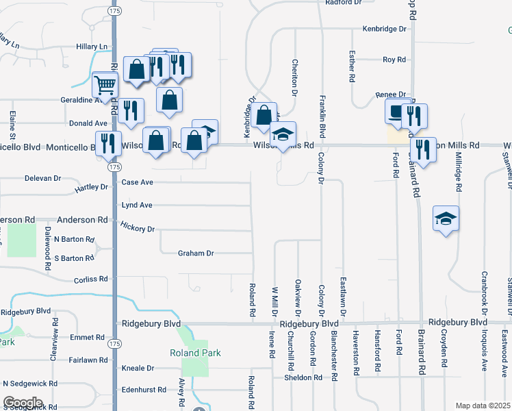 map of restaurants, bars, coffee shops, grocery stores, and more near 5291 Lynd Avenue in Lyndhurst