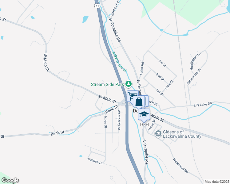 map of restaurants, bars, coffee shops, grocery stores, and more near 306 West Main Street in Dalton