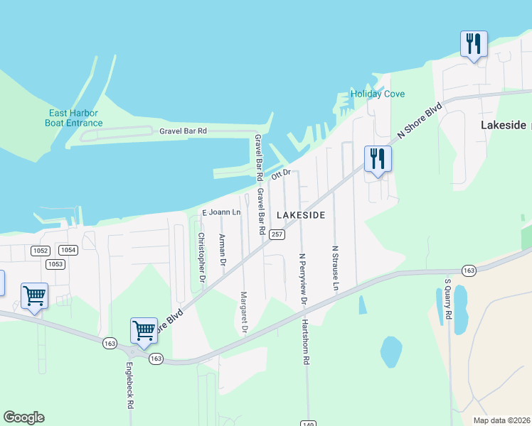 map of restaurants, bars, coffee shops, grocery stores, and more near 213 Willowdale Drive in Lakeside Marblehead
