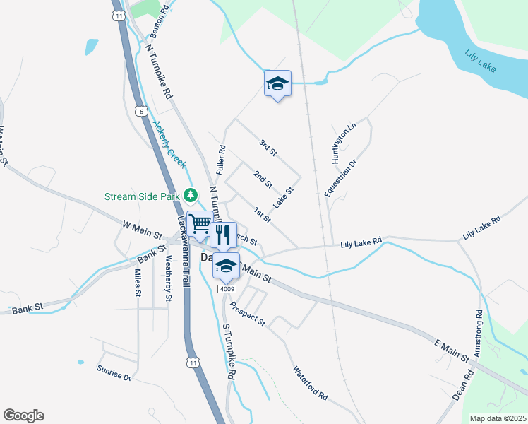 map of restaurants, bars, coffee shops, grocery stores, and more near 204 1st Street in Dalton