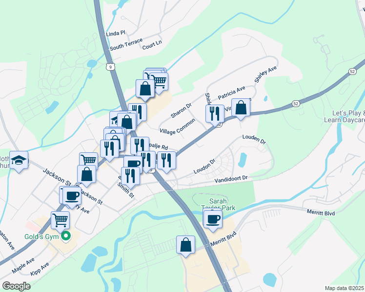 map of restaurants, bars, coffee shops, grocery stores, and more near 1255 Hopewell Avenue in Fishkill