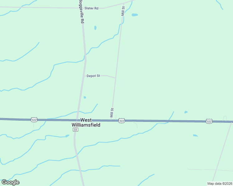 map of restaurants, bars, coffee shops, grocery stores, and more near 7842 Mill Street in Williamsfield