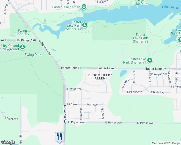 map of restaurants, bars, coffee shops, grocery stores, and more near 5308 Saint Andrews Circle in Des Moines