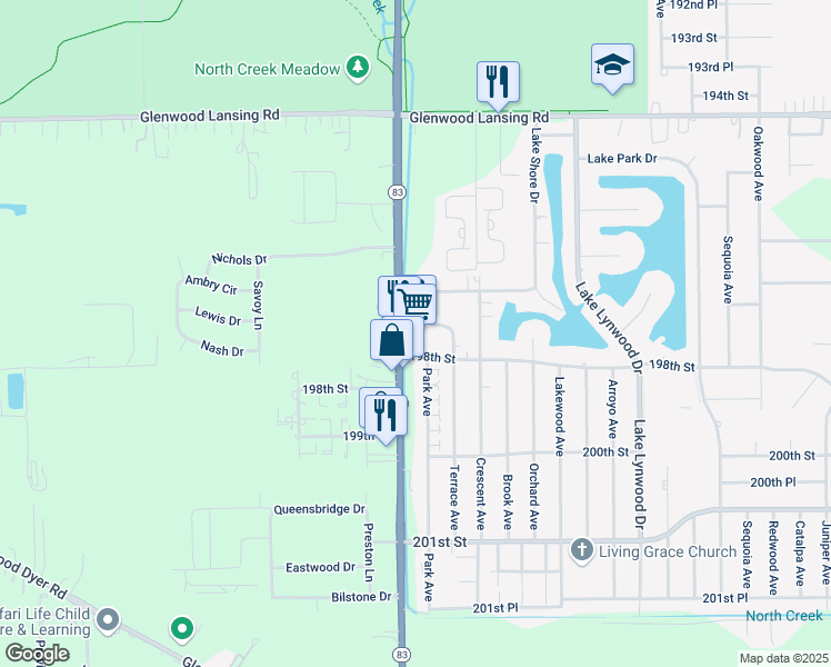 map of restaurants, bars, coffee shops, grocery stores, and more near 19757 Torrence Avenue in Lynwood
