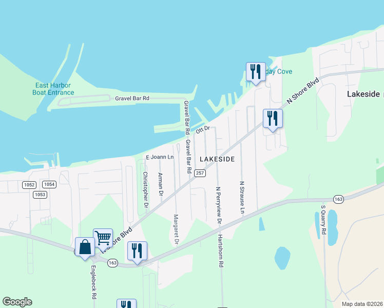 map of restaurants, bars, coffee shops, grocery stores, and more near 213 Willowdale Drive in Lakeside Marblehead