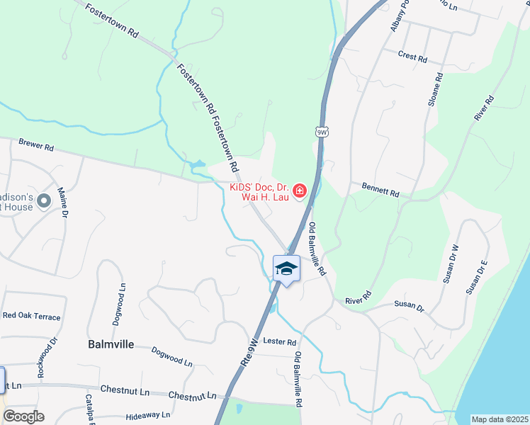 map of restaurants, bars, coffee shops, grocery stores, and more near 42 Fostertown Road in Newburgh