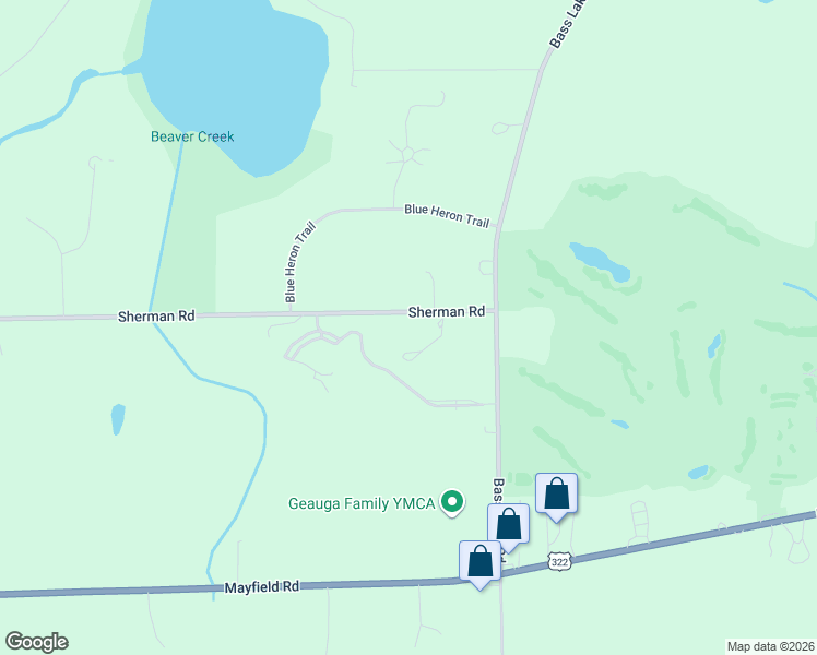 map of restaurants, bars, coffee shops, grocery stores, and more near 11670 Sherman Road in Chardon