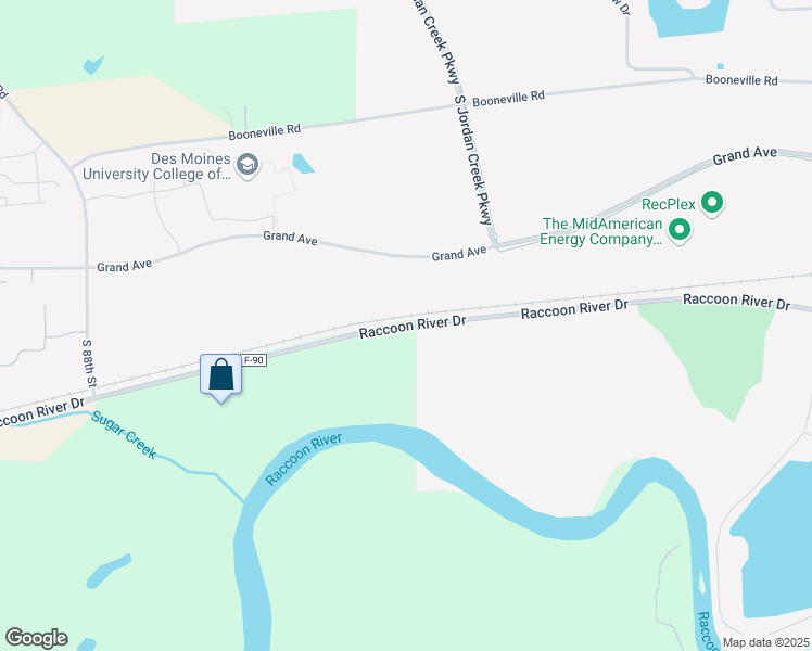 map of restaurants, bars, coffee shops, grocery stores, and more near 8000 Raccoon River Drive in West Des Moines