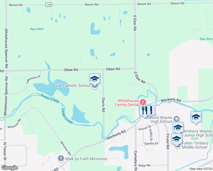 map of restaurants, bars, coffee shops, grocery stores, and more near 5723 Davis Road in Whitehouse