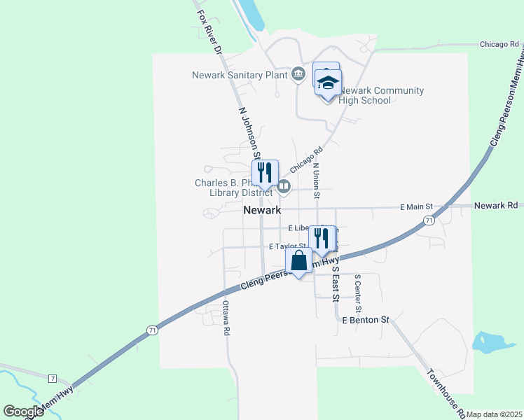 map of restaurants, bars, coffee shops, grocery stores, and more near in Newark
