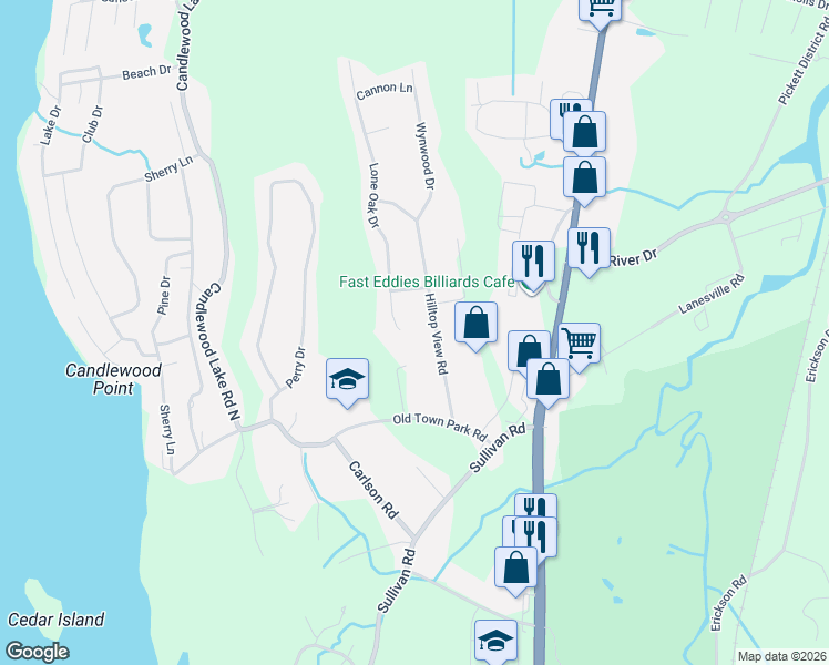 map of restaurants, bars, coffee shops, grocery stores, and more near 25 Hilltop View Road in New Milford
