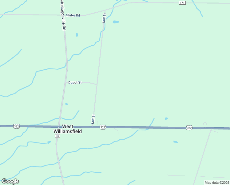 map of restaurants, bars, coffee shops, grocery stores, and more near 7842 Mill Street in Williamsfield