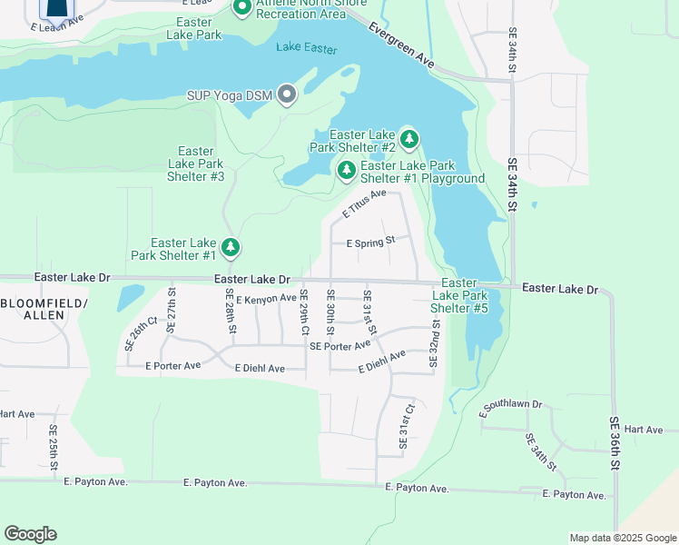 map of restaurants, bars, coffee shops, grocery stores, and more near 3016 East Kenyon Avenue in Des Moines