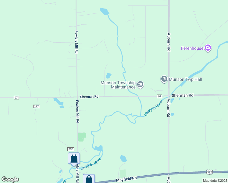 map of restaurants, bars, coffee shops, grocery stores, and more near 10880 Sherman Road in Chardon