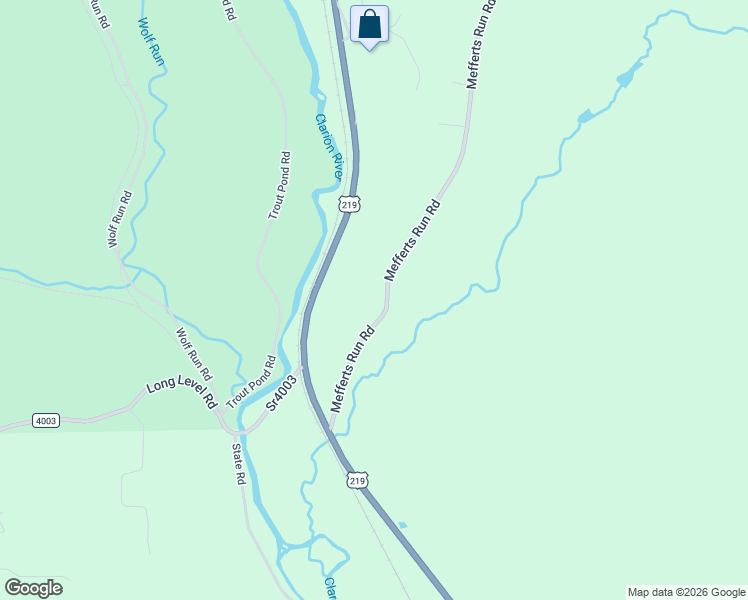 map of restaurants, bars, coffee shops, grocery stores, and more near 275 Mefferts Run Road in Wilcox