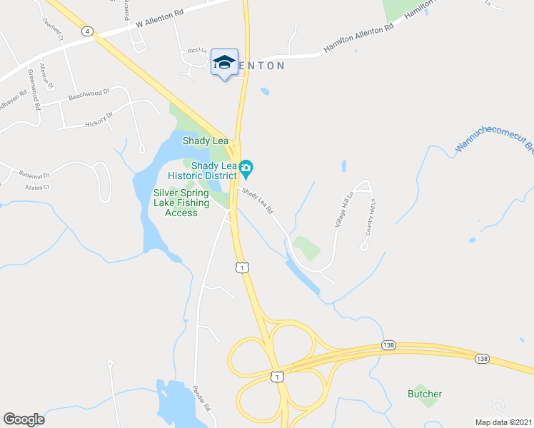 map of restaurants, bars, coffee shops, grocery stores, and more near 48 Shady Lea Road in North Kingstown