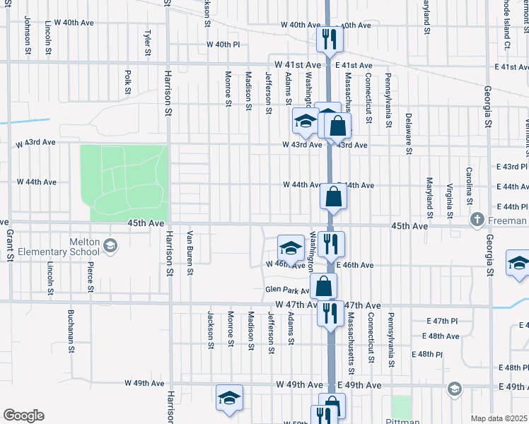 map of restaurants, bars, coffee shops, grocery stores, and more near 4424 Jefferson St in Gary