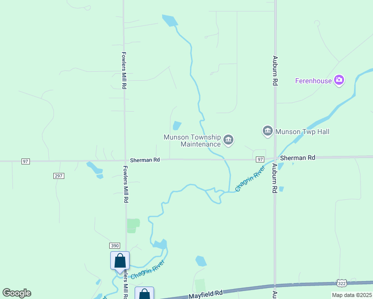 map of restaurants, bars, coffee shops, grocery stores, and more near 10880 Sherman Road in Chardon