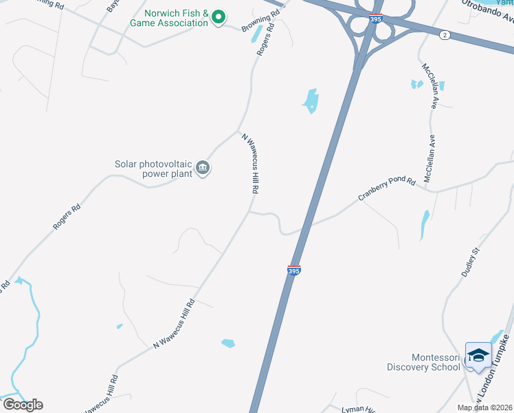 map of restaurants, bars, coffee shops, grocery stores, and more near 49 North Wawecus Hill Road in Norwich