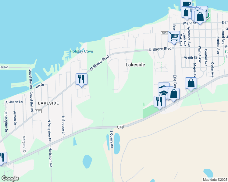 map of restaurants, bars, coffee shops, grocery stores, and more near 314 Lighthouse Oval in Lakeside Marblehead