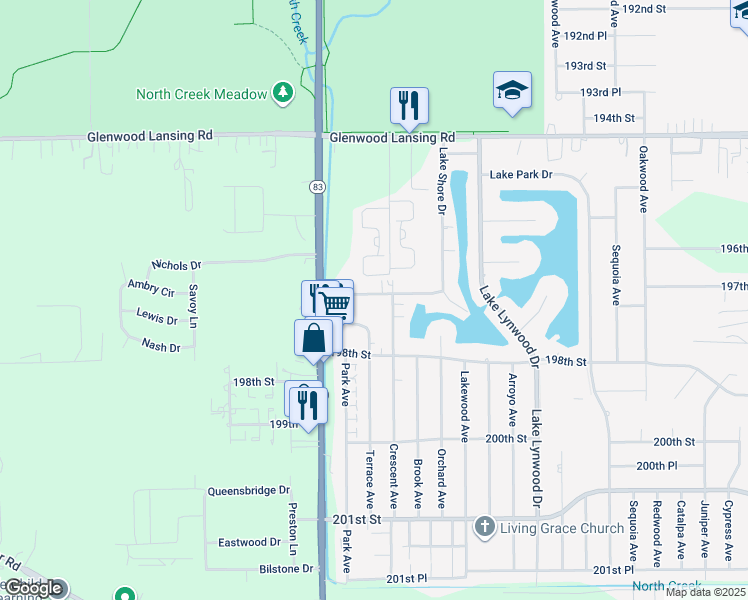map of restaurants, bars, coffee shops, grocery stores, and more near 2501 Terrace Avenue in Lynwood