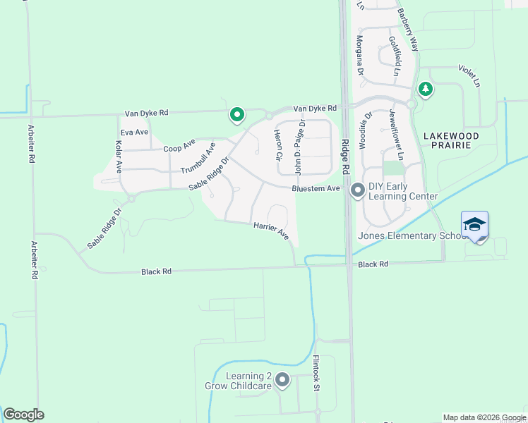 map of restaurants, bars, coffee shops, grocery stores, and more near 954 Bluebell Circle in Joliet