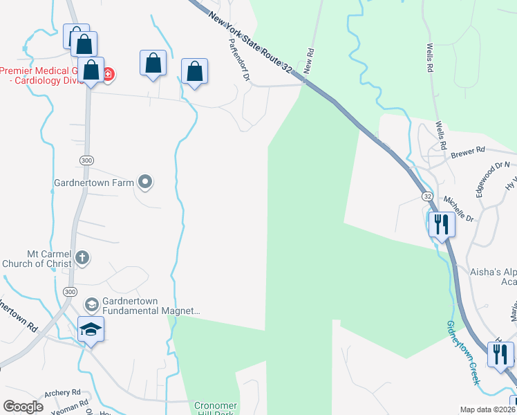 map of restaurants, bars, coffee shops, grocery stores, and more near 88 Jeanne Drive in Newburgh