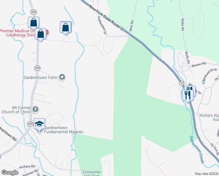map of restaurants, bars, coffee shops, grocery stores, and more near in Gardnertown