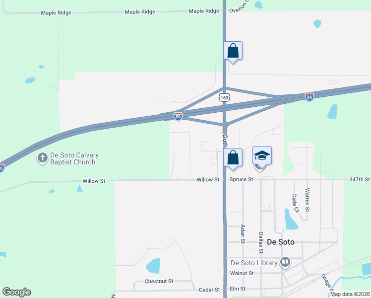 map of restaurants, bars, coffee shops, grocery stores, and more near 1200 Marshall Street in De Soto