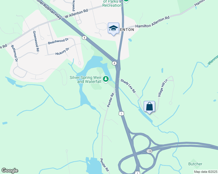 map of restaurants, bars, coffee shops, grocery stores, and more near 40 Silver Spring Road in North Kingstown