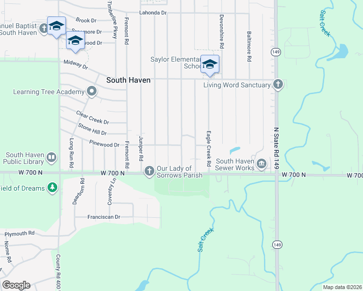 map of restaurants, bars, coffee shops, grocery stores, and more near 711 Governor Road in Valparaiso