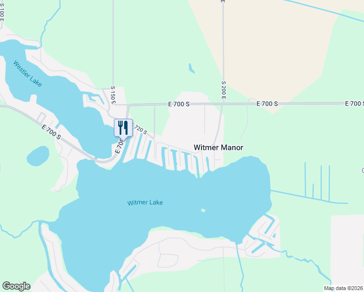 map of restaurants, bars, coffee shops, grocery stores, and more near 1835 East 720 South in Wolcottville