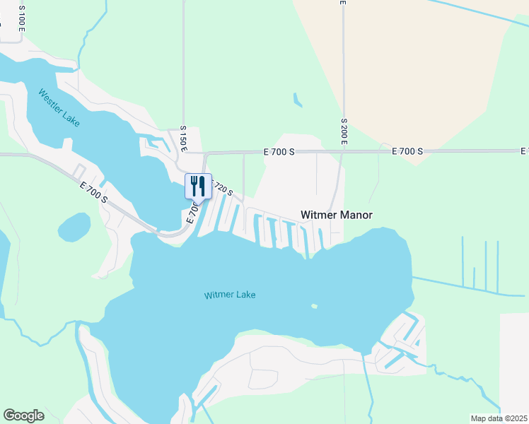 map of restaurants, bars, coffee shops, grocery stores, and more near 7201 South 175 East in Wolcottville
