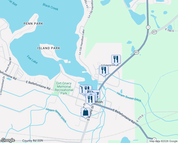 map of restaurants, bars, coffee shops, grocery stores, and more near 2435 Circle Park Rd in Hamilton