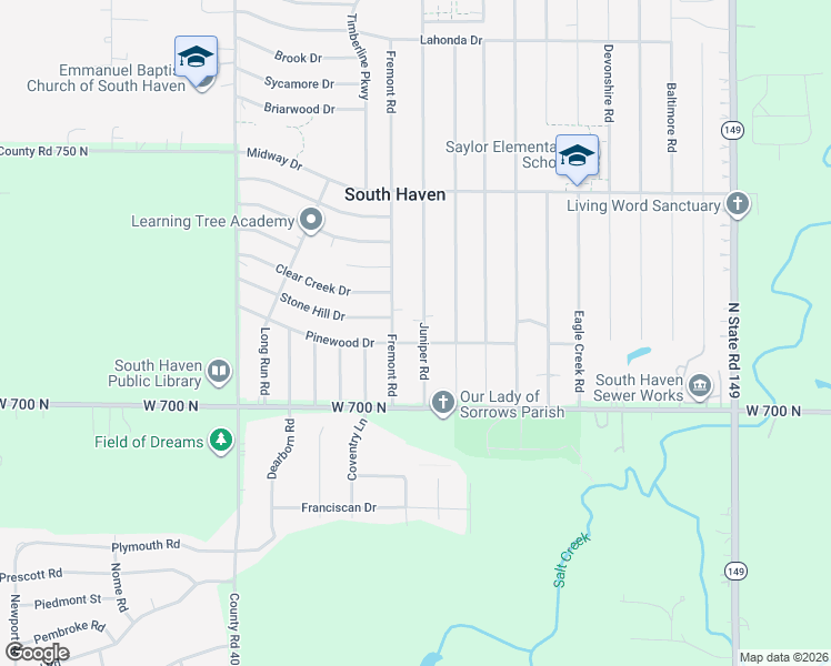map of restaurants, bars, coffee shops, grocery stores, and more near 365 Pinewood Drive in Valparaiso