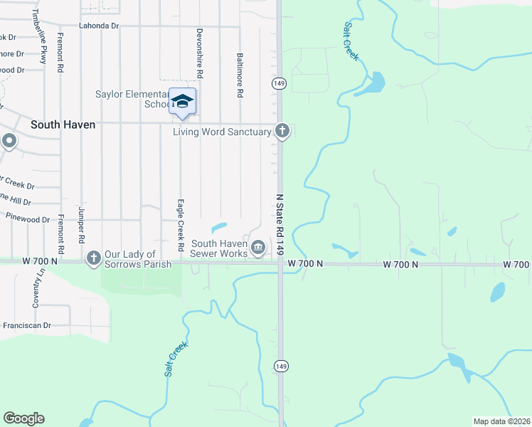 map of restaurants, bars, coffee shops, grocery stores, and more near 702-732 Highway 149 in Valparaiso