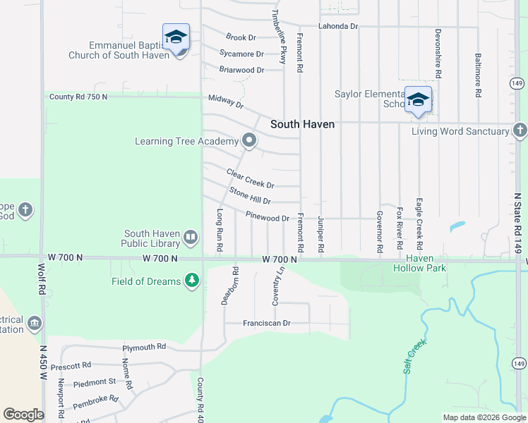 map of restaurants, bars, coffee shops, grocery stores, and more near 383 Pinewood Drive in Valparaiso
